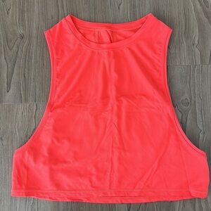 LULULEMON Muscle Love Cropped Tank Tough ORANGE RED 🧡❤️ Size 4 EUC like new!
